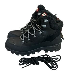 Hunter Women's Explorer Insulated Lace-Up‎ Leather Commando Boots